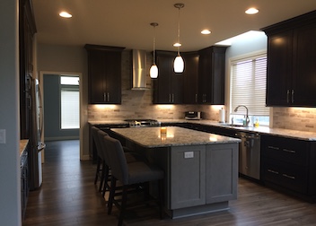 classy dark kitchen in camas